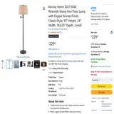 Kenroy Home 32215CBZ Floor Lamp 59" Height Classic Bronze Finish Living Room - Thumbnail 3